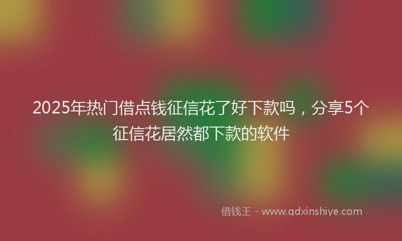 2025年热门借点钱征信花了好下款吗，分享5个征信花居然都下款的软件