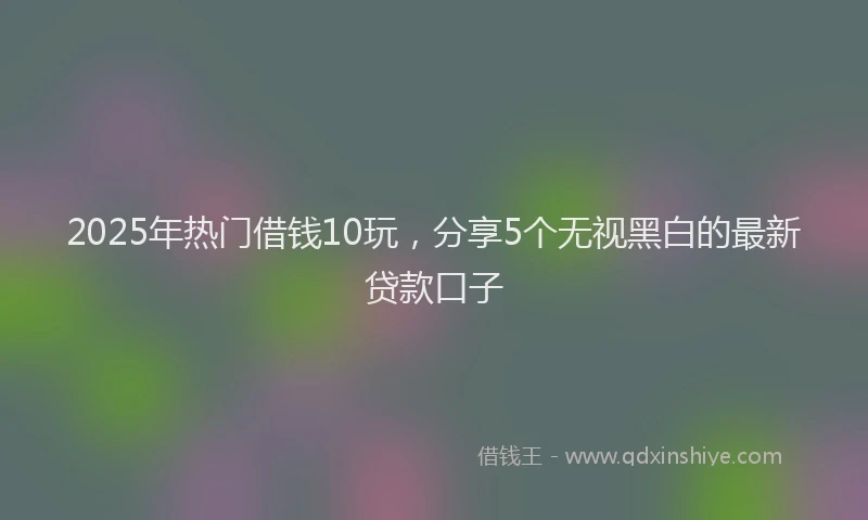 2025年热门借钱10玩，分享5个无视黑白的最新贷款口子