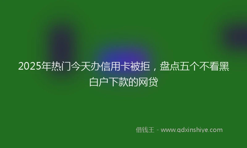 2025年热门今天办信用卡被拒，盘点五个不看黑白户下款的网贷
