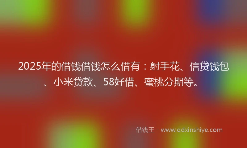 2025年的借钱借钱怎么借有：射手花、信贷钱包、小米贷款、58好借、蜜桃分期等。