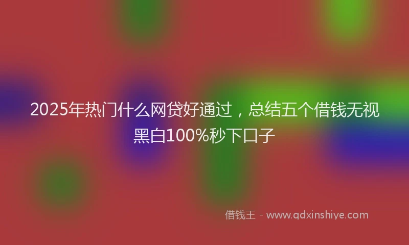 2025年热门什么网贷好通过，总结五个借钱无视黑白100%秒下口子