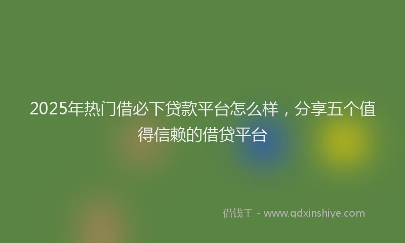 2025年热门借必下贷款平台怎么样，分享五个值得信赖的借贷平台