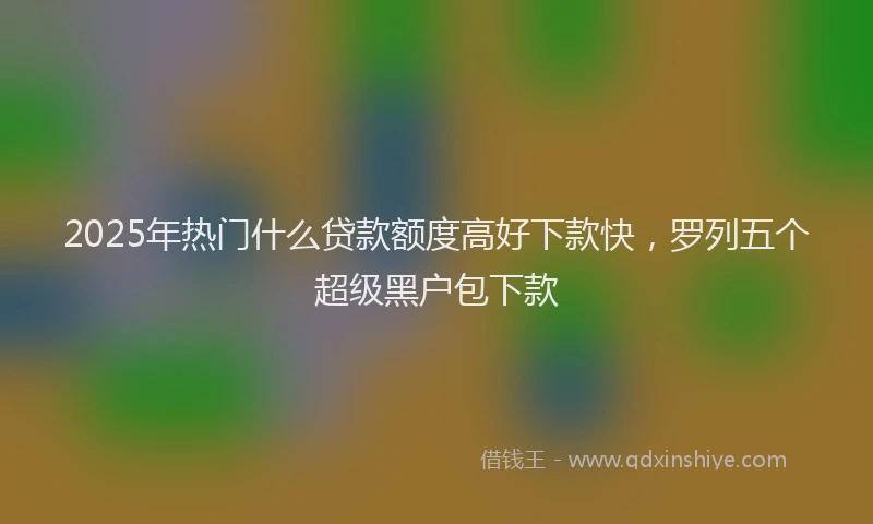 2025年热门什么贷款额度高好下款快，罗列五个超级黑户包下款