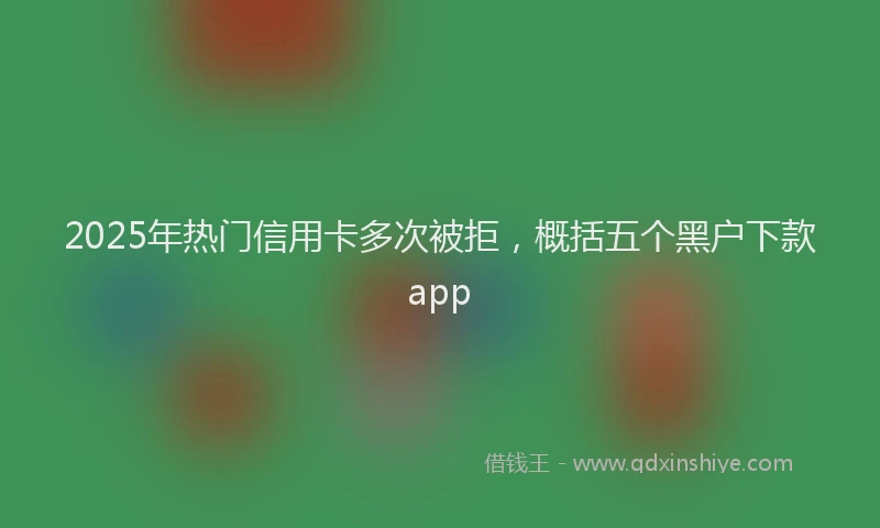 2025年热门信用卡多次被拒，概括五个黑户下款app