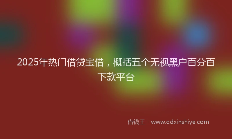 2025年热门借贷宝借，概括五个无视黑户百分百下款平台