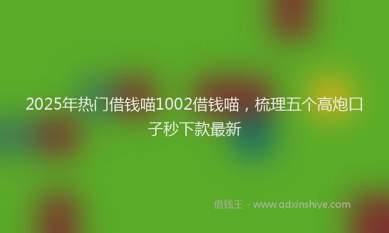 2025年热门借钱喵1002借钱喵，梳理五个高炮口子秒下款最新