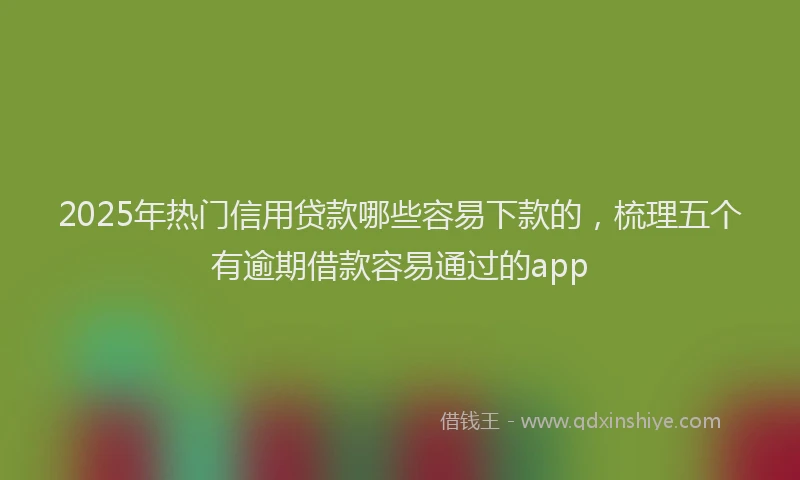 2025年热门信用贷款哪些容易下款的，梳理五个有逾期借款容易通过的app