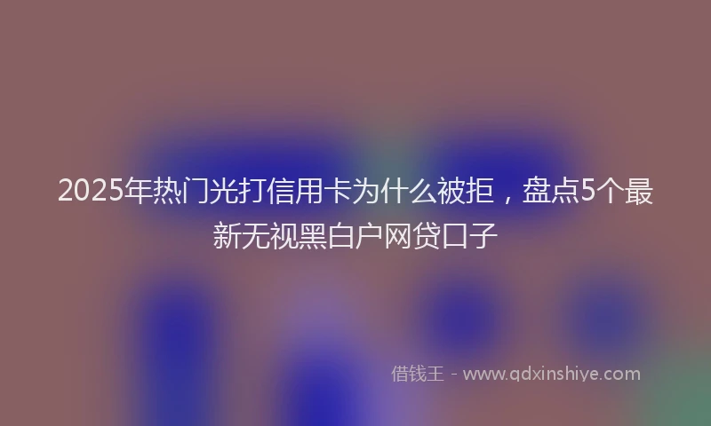 2025年热门光打信用卡为什么被拒，盘点5个最新无视黑白户网贷口子