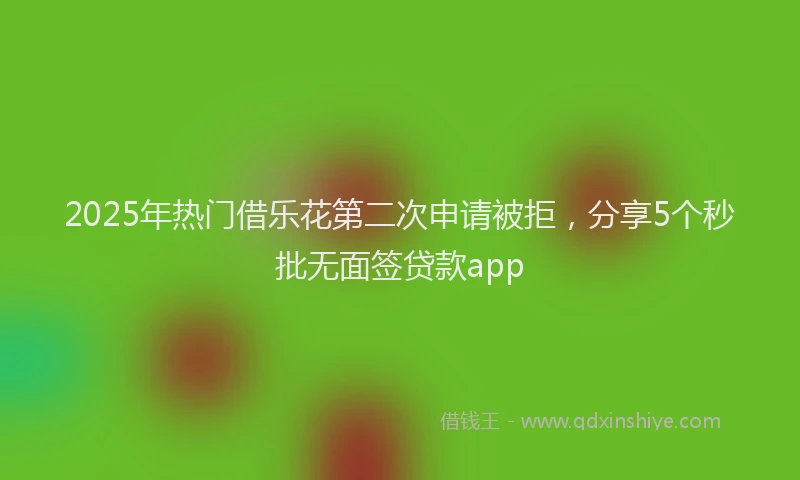 2025年热门借乐花第二次申请被拒，分享5个秒批无面签贷款app