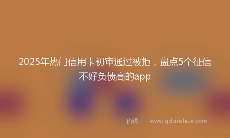 2025年热门信用卡初审通过被拒，盘点5个征信不好负债高的app