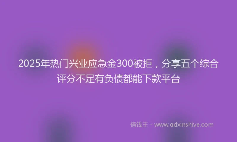 2025年热门兴业应急金300被拒，分享五个综合评分不足有负债都能下款平台