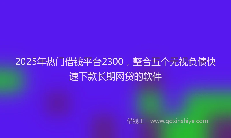 2025年热门借钱平台2300，整合五个无视负债快速下款长期网贷的软件