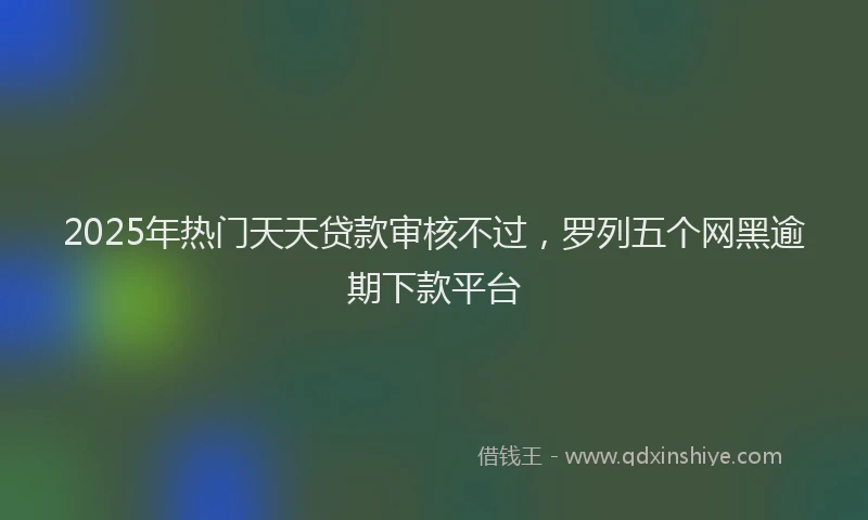 2025年热门天天贷款审核不过，罗列五个网黑逾期下款平台