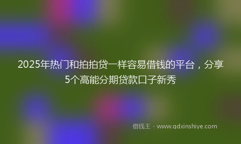 2025年热门和拍拍贷一样容易借钱的平台，分享5个高能分期贷款口子新秀