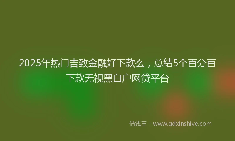 2025年热门吉致金融好下款么，总结5个百分百下款无视黑白户网贷平台