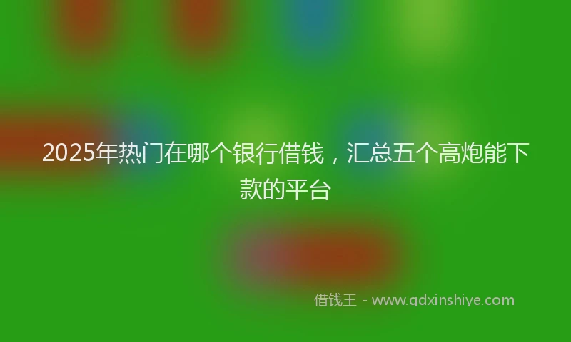 2025年热门在哪个银行借钱，汇总五个高炮能下款的平台