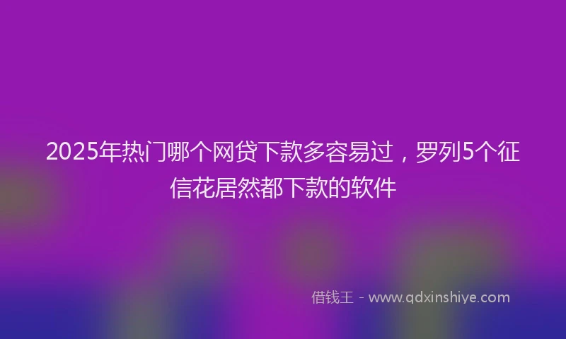 2025年热门哪个网贷下款多容易过，罗列5个征信花居然都下款的软件