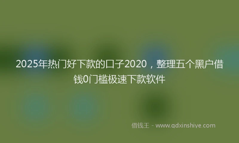 2025年热门好下款的口子2020，整理五个黑户借钱0门槛极速下款软件