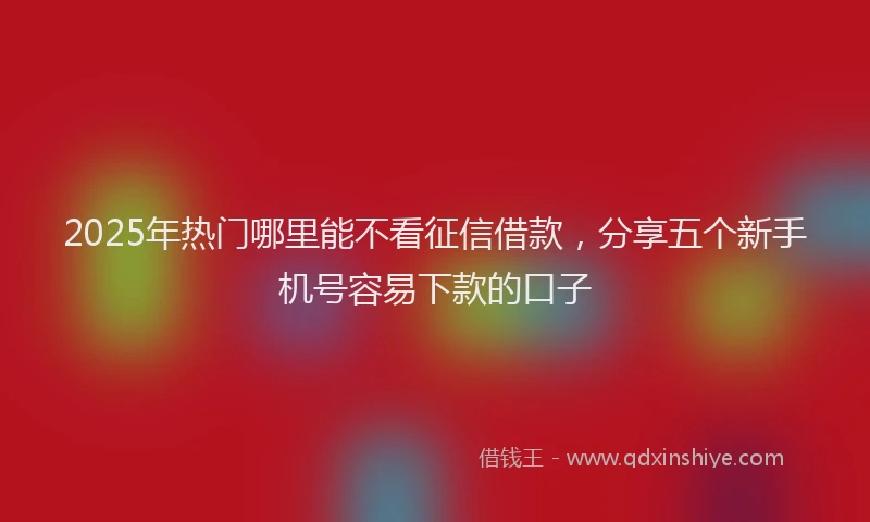 2025年热门哪里能不看征信借款，分享五个新手机号容易下款的口子