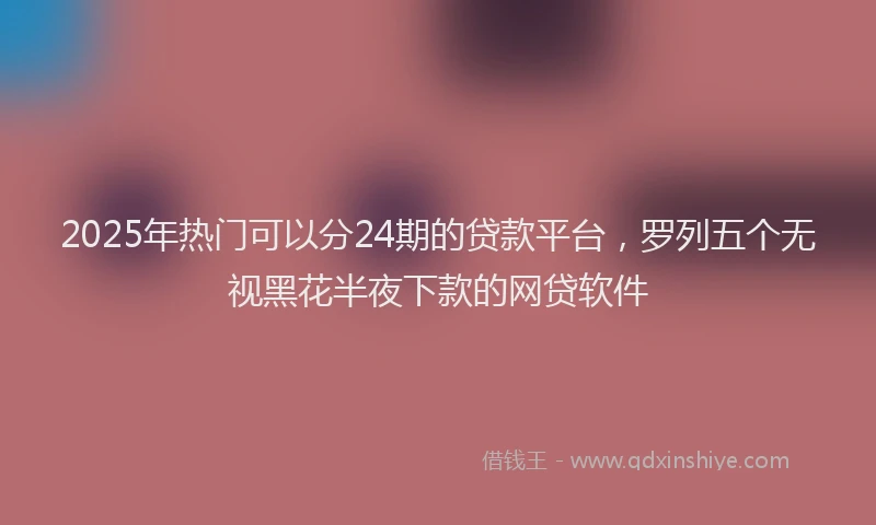 2025年热门可以分24期的贷款平台，罗列五个无视黑花半夜下款的网贷软件