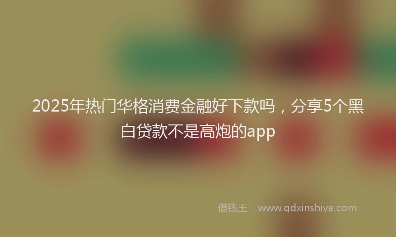 2025年热门华格消费金融好下款吗，分享5个黑白贷款不是高炮的app