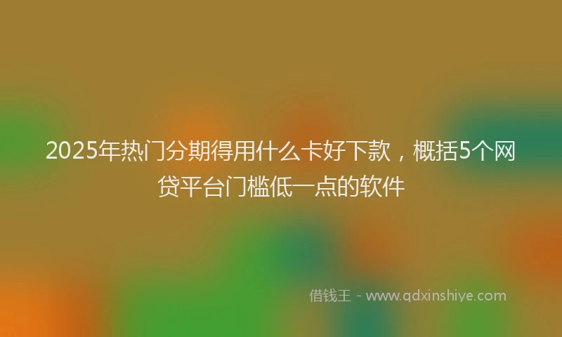 2025年热门分期得用什么卡好下款，概括5个网贷平台门槛低一点的软件
