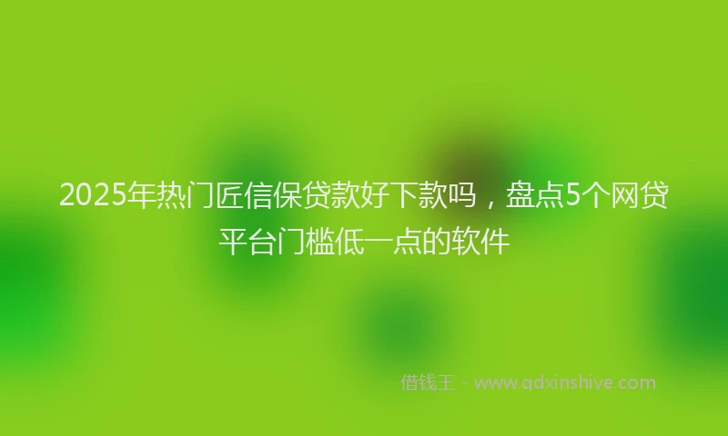 2025年热门匠信保贷款好下款吗，盘点5个网贷平台门槛低一点的软件