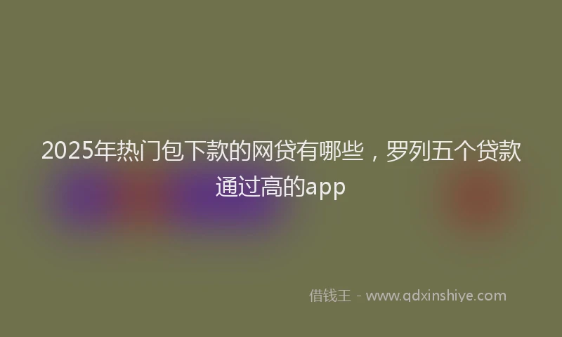 2025年热门包下款的网贷有哪些，罗列五个贷款通过高的app