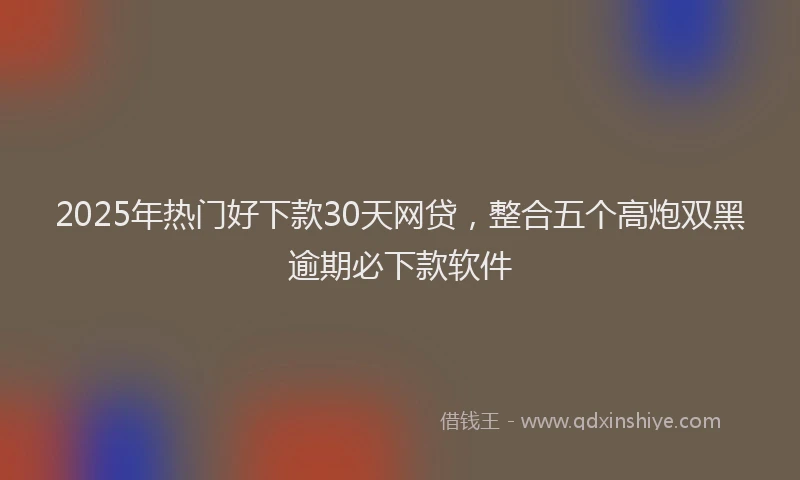 2025年热门好下款30天网贷，整合五个高炮双黑逾期必下款软件