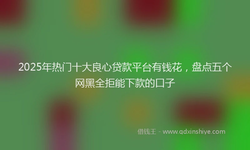 2025年热门十大良心贷款平台有钱花，盘点五个网黑全拒能下款的口子