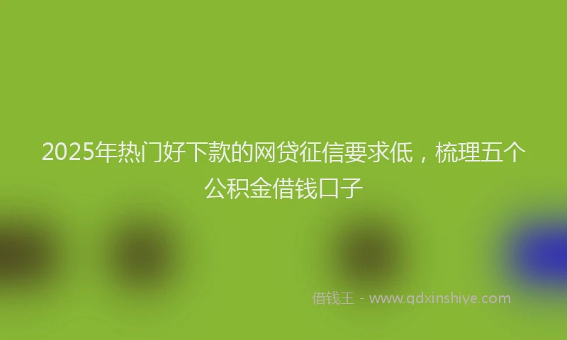 2025年热门好下款的网贷征信要求低，梳理五个公积金借钱口子