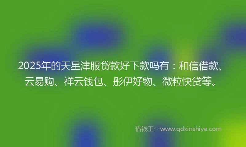 2025年的天星津服贷款好下款吗有：和信借款、云易购、祥云钱包、彤伊好物、微粒快贷等。