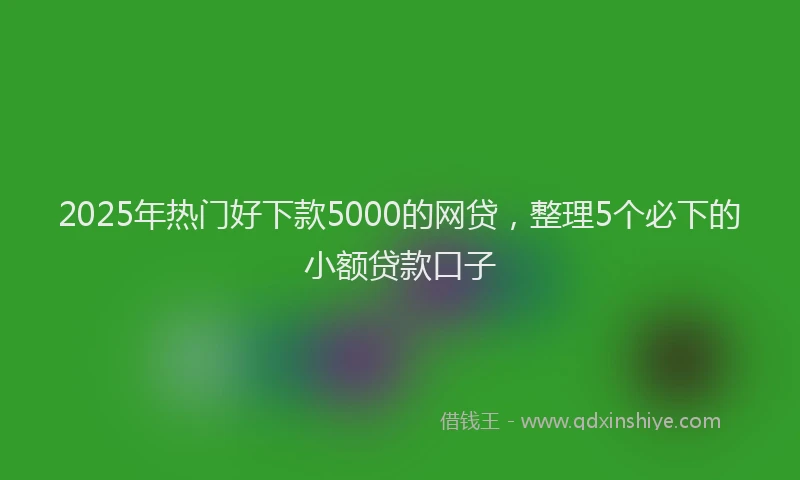 2025年热门好下款5000的网贷，整理5个必下的小额贷款口子