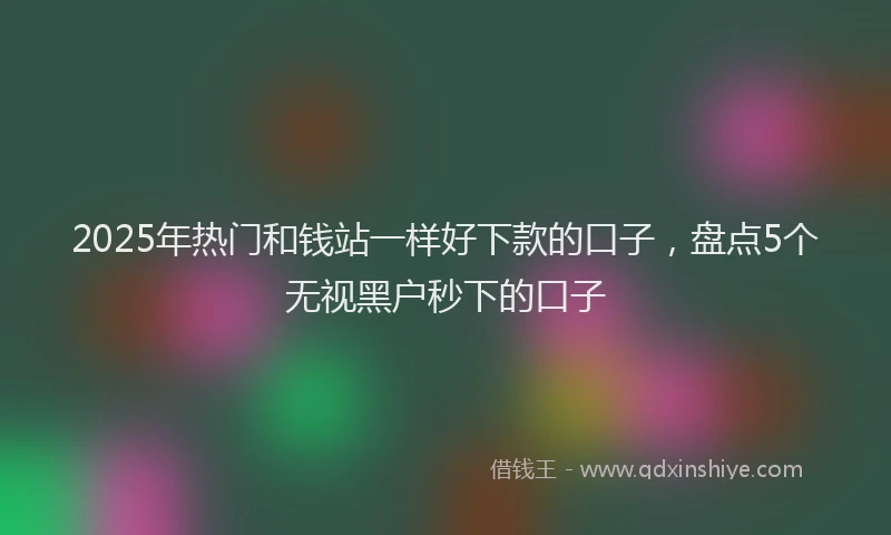 2025年热门和钱站一样好下款的口子，盘点5个无视黑户秒下的口子