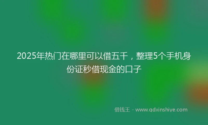 2025年热门在哪里可以借五千，整理5个手机身份证秒借现金的口子