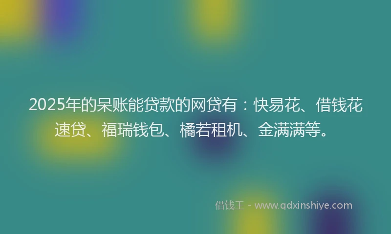 2025年的呆账能贷款的网贷有：快易花、借钱花速贷、福瑞钱包、橘若租机、金满满等。