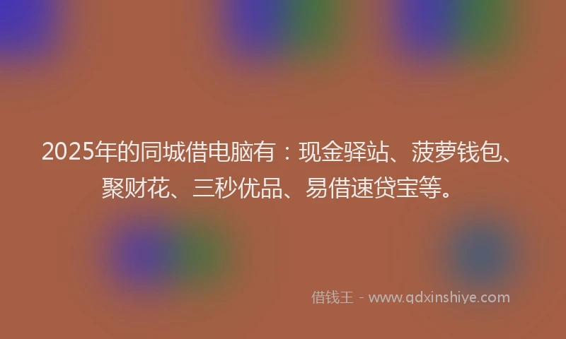 2025年的同城借电脑有：现金驿站、菠萝钱包、聚财花、三秒优品、易借速贷宝等。