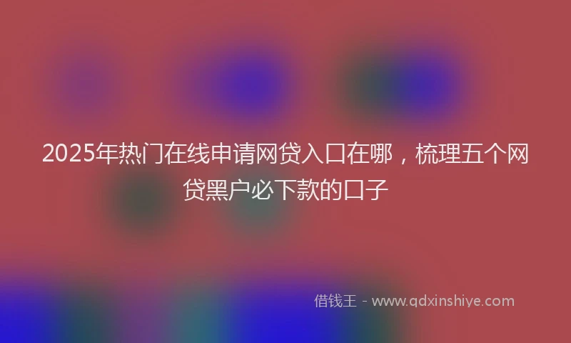 2025年热门在线申请网贷入口在哪，梳理五个网贷黑户必下款的口子
