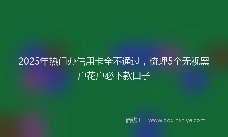 2025年热门办信用卡全不通过，梳理5个无视黑户花户必下款口子
