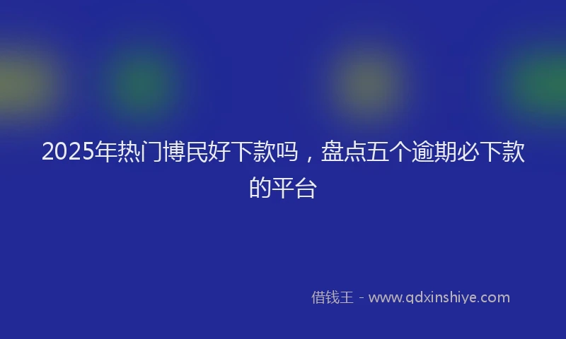 2025年热门博民好下款吗，盘点五个逾期必下款的平台