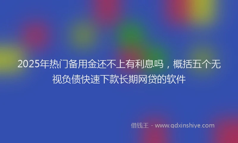 2025年热门备用金还不上有利息吗，概括五个无视负债快速下款长期网贷的软件