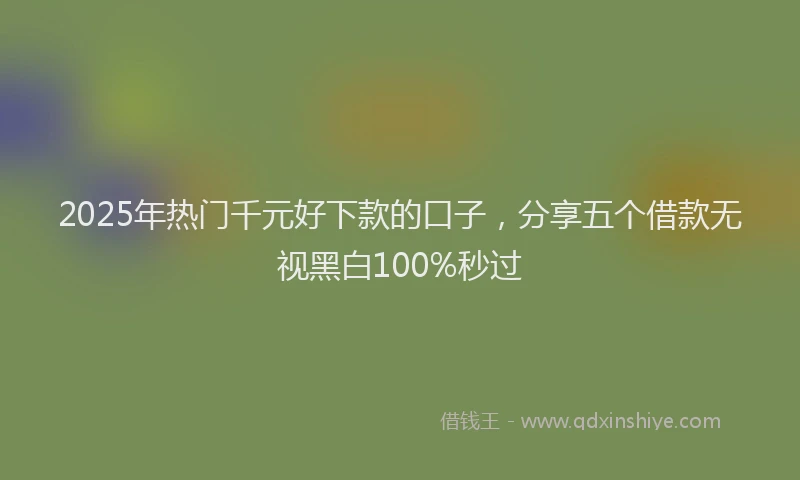 2025年热门千元好下款的口子，分享五个借款无视黑白100%秒过