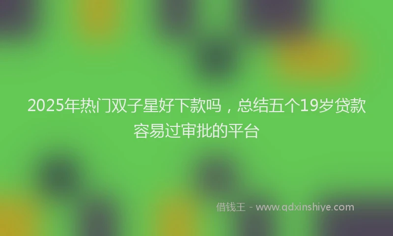 2025年热门双子星好下款吗，总结五个19岁贷款容易过审批的平台