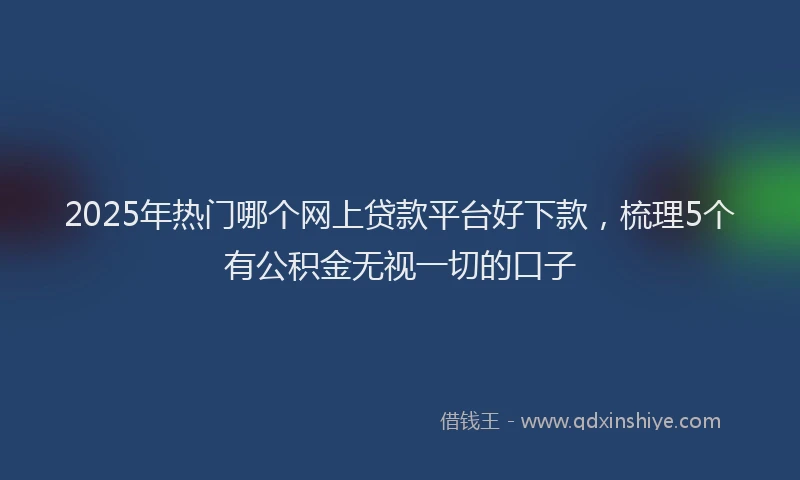 2025年热门哪个网上贷款平台好下款，梳理5个有公积金无视一切的口子
