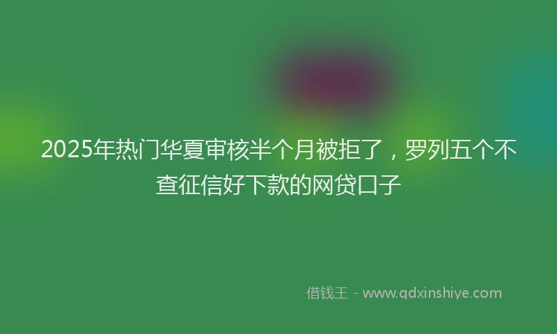 2025年热门华夏审核半个月被拒了，罗列五个不查征信好下款的网贷口子