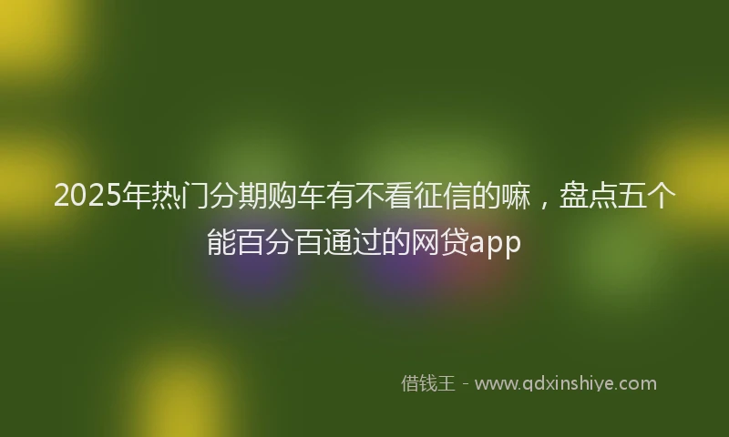 2025年热门分期购车有不看征信的嘛，盘点五个能百分百通过的网贷app