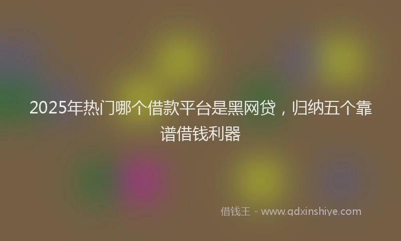 2025年热门哪个借款平台是黑网贷，归纳五个靠谱借钱利器