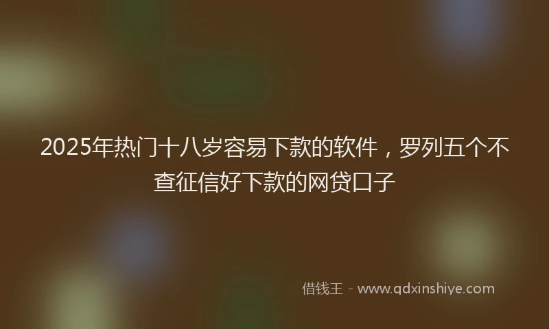 2025年热门十八岁容易下款的软件，罗列五个不查征信好下款的网贷口子