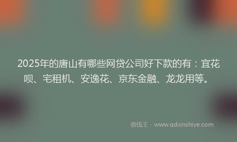 2025年的唐山有哪些网贷公司好下款的有：宜花呗、宅租机、安逸花、京东金融、龙龙用等。