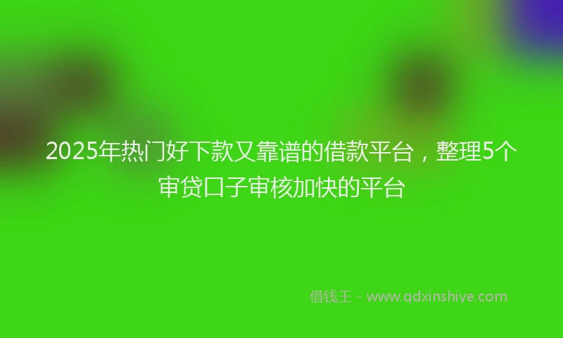 2025年热门好下款又靠谱的借款平台，整理5个审贷口子审核加快的平台